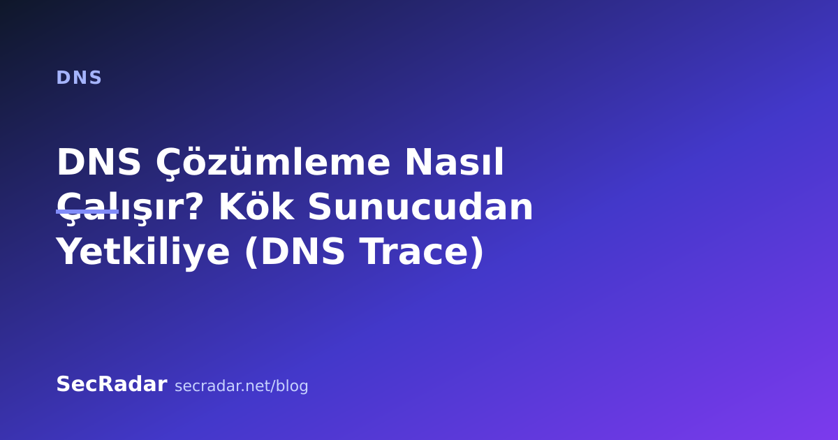 DNS Çözümleme Nasıl Çalışır? Kök Sunucudan Yetkiliye (DNS Trace) — SecRadar
