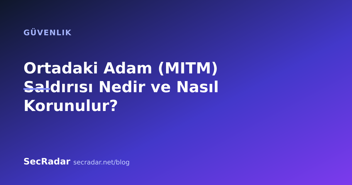 Ortadaki Adam (MITM) Saldırısı Nedir ve Nasıl Korunulur? — SecRadar